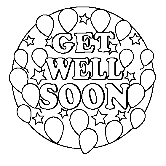 Get Well Soon Black And White Clipart 
