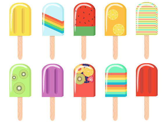 Popsicle ice pop clip art ice cream clipart summer clipart digital
