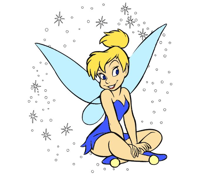 Tinkerbell Clipart Black And White