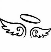 Angel Wings And Halo Clip Art Black And White