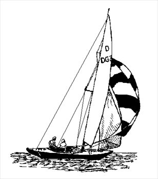 black and white sailing clip art - Clip Art Library