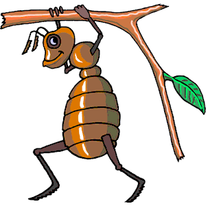 Ant Carrying Twig clipart, cliparts of Ant Carrying Twig free 