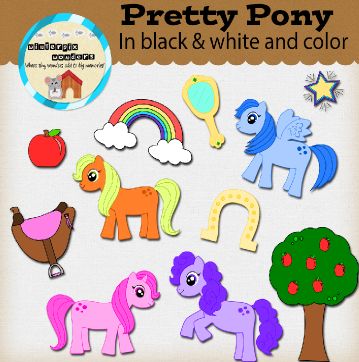 Pretty Pony Clipart Set!