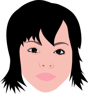 Asian Girl With Short Hair Clip Art