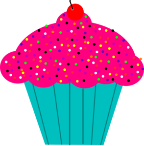 Pink Frosted Cupcake Clip Art