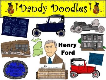 Henry Ford Clip Art by Dandy Doodles