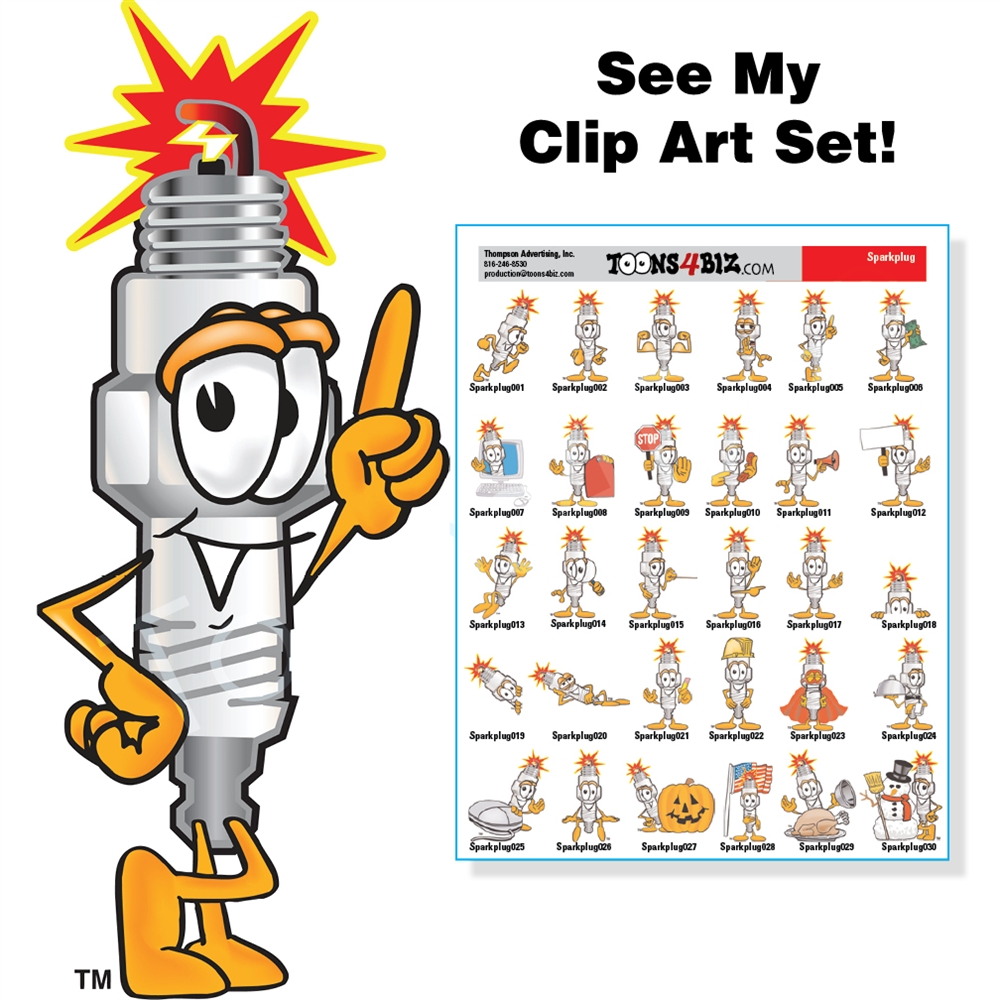 cartoon spark plug - Clip Art Library