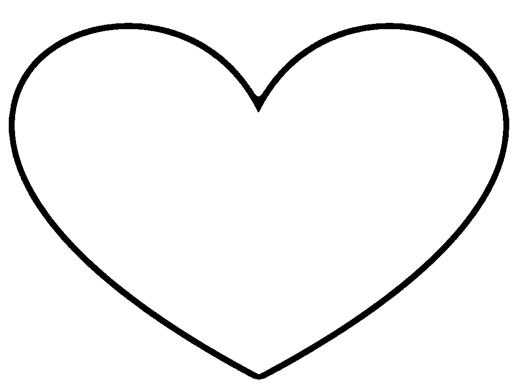 Red outline heart clipart image