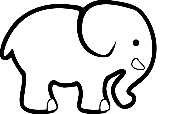 Elephant Outline Clipart 