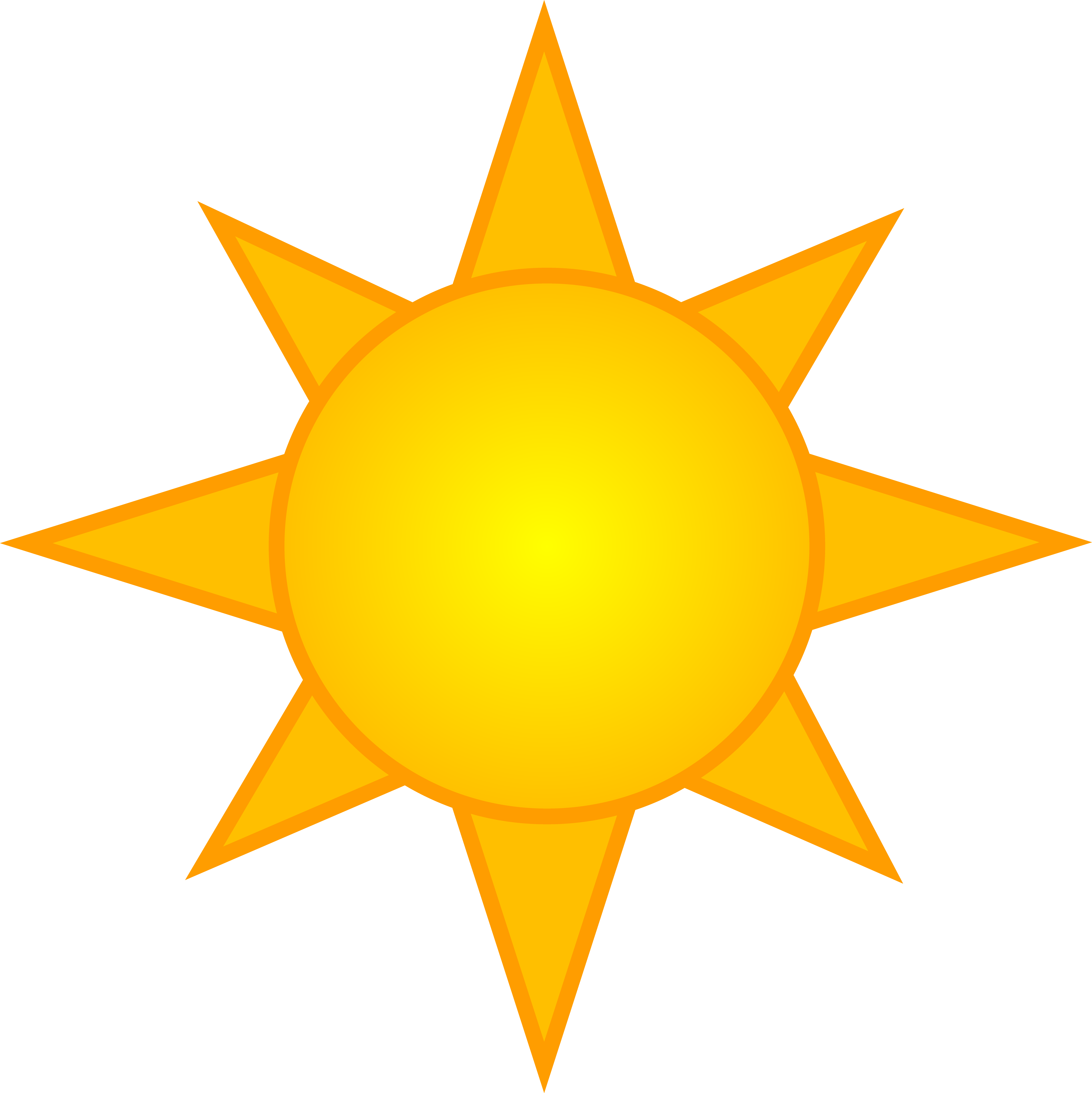Bright Yellow Sun Symbol Free Clip Art