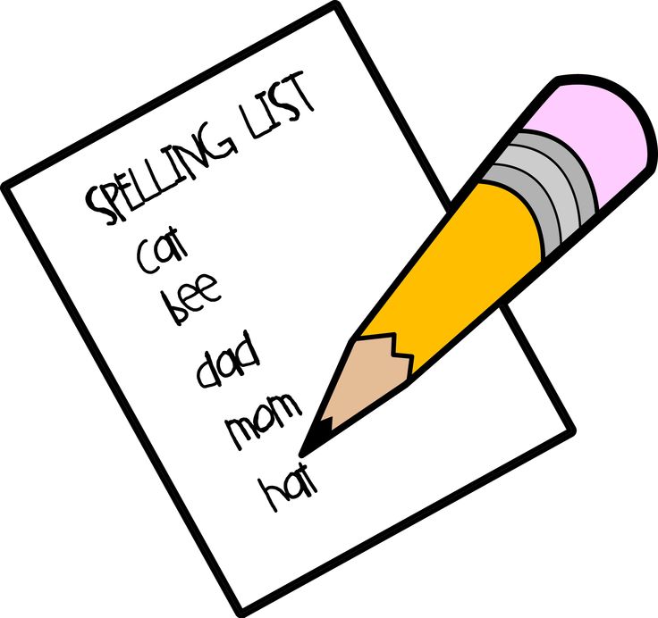 spelling words list clipart