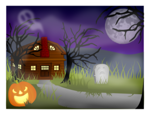 Haunted House With Fog Clip Art