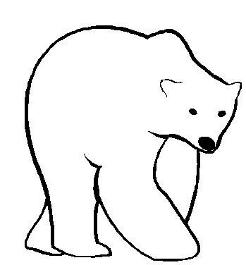 Polar Bear Clip Art Black And White