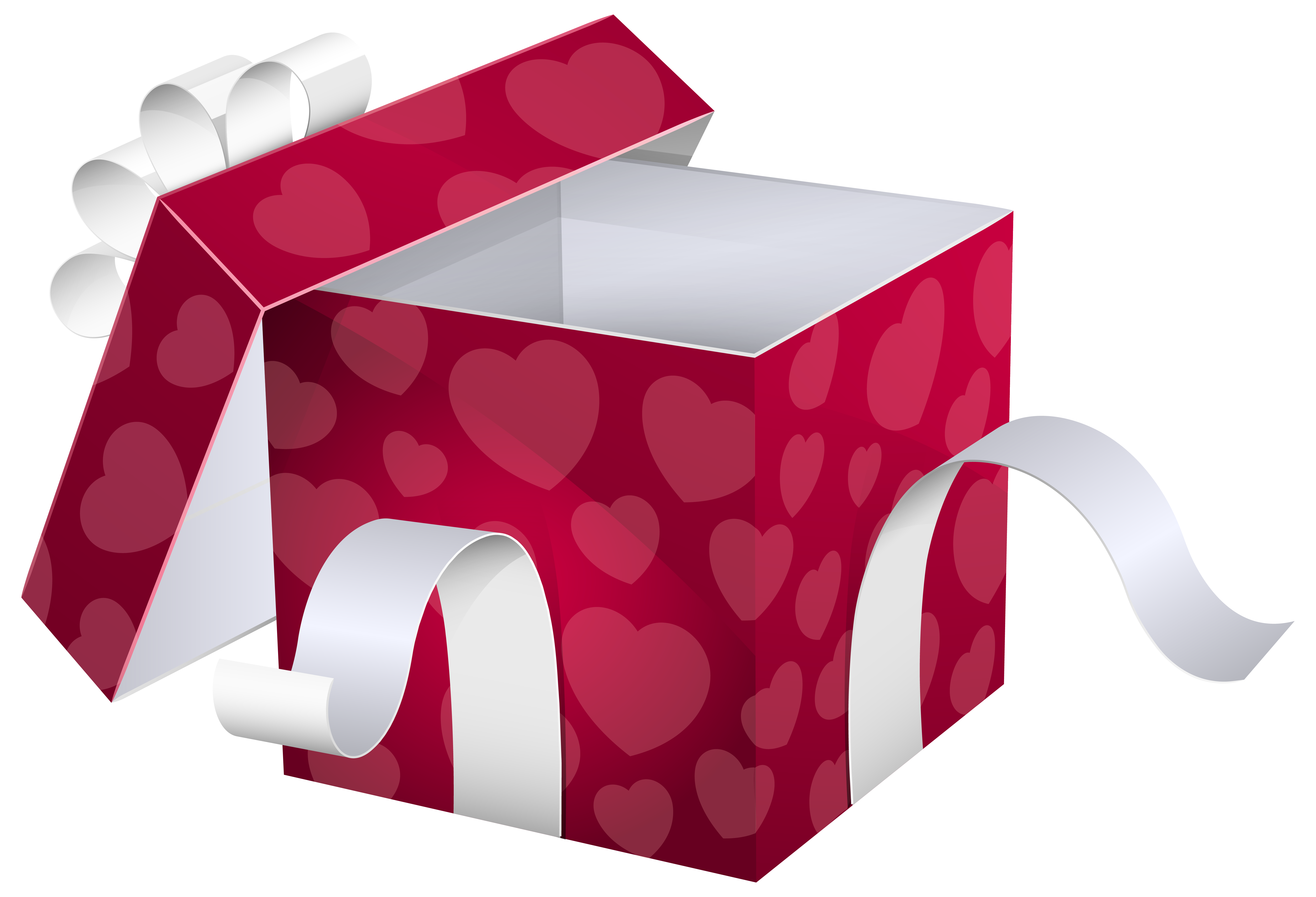 Open Pink Gift Box PNG Clipart Image