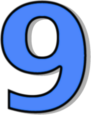 Blue Number Nine Clipart