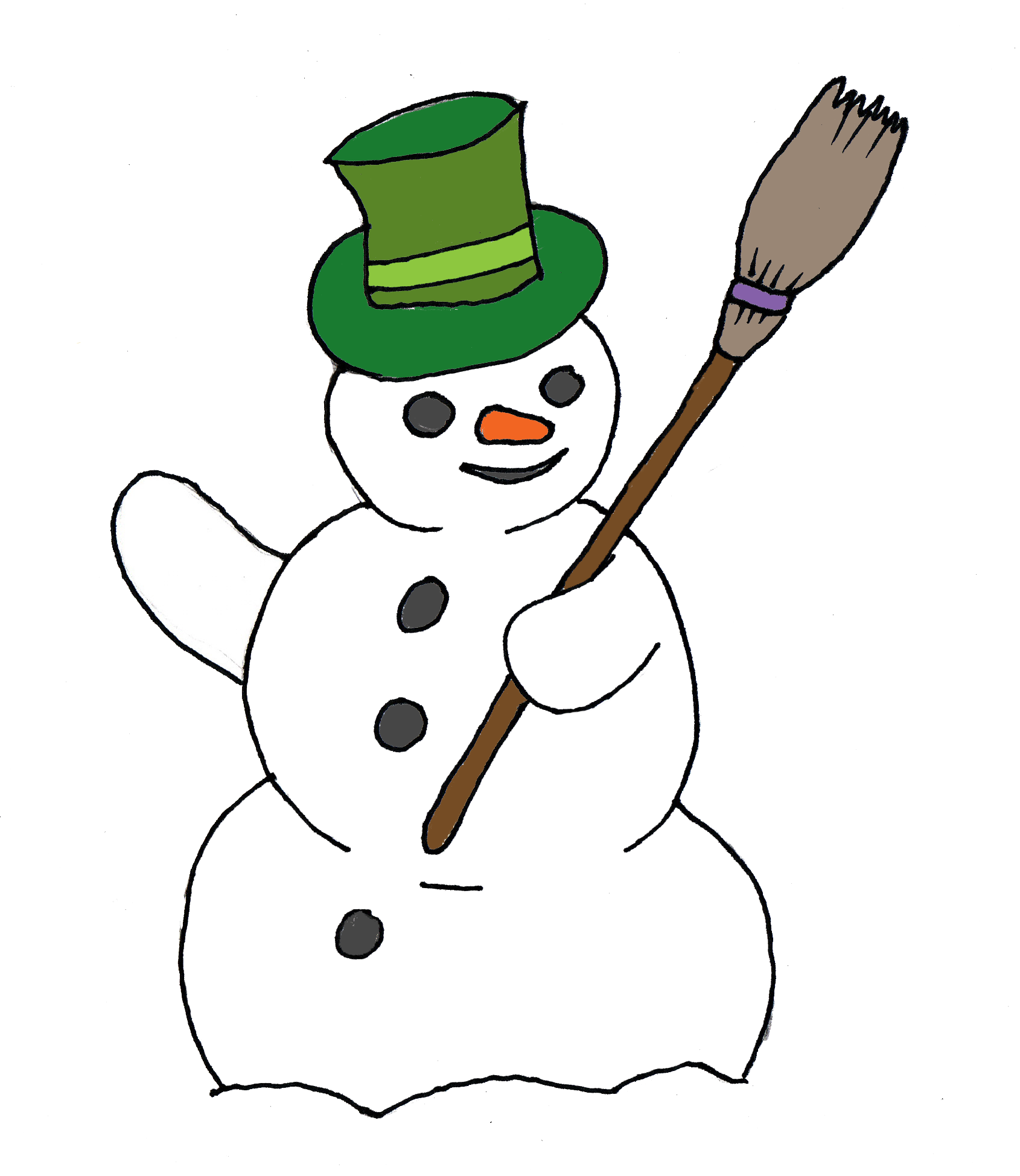 Snowman christmas clip art image