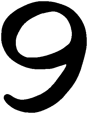 Number 9 Black And White Clipart