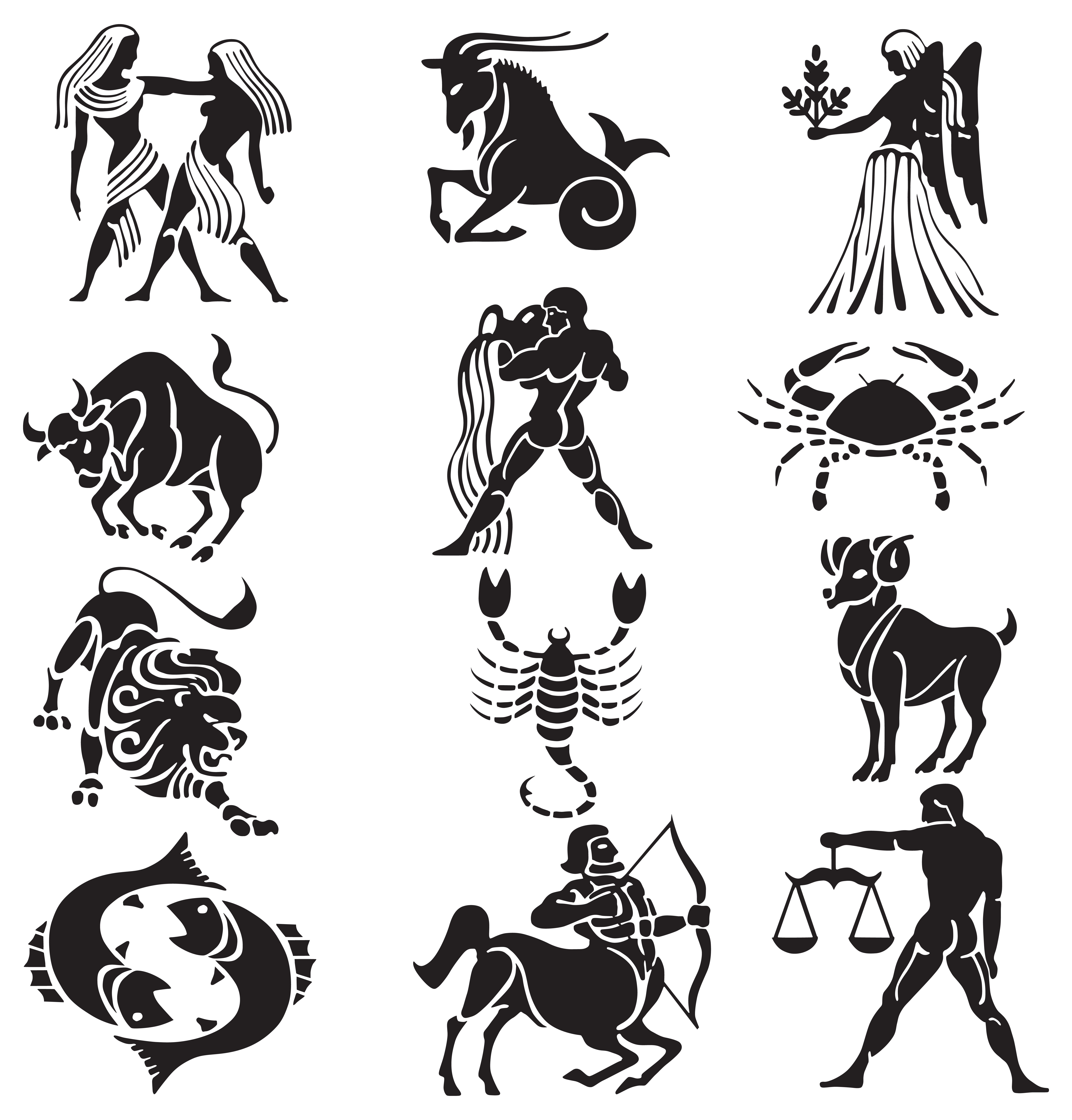 Transparent Zodiac Signs Set PNG Clipart