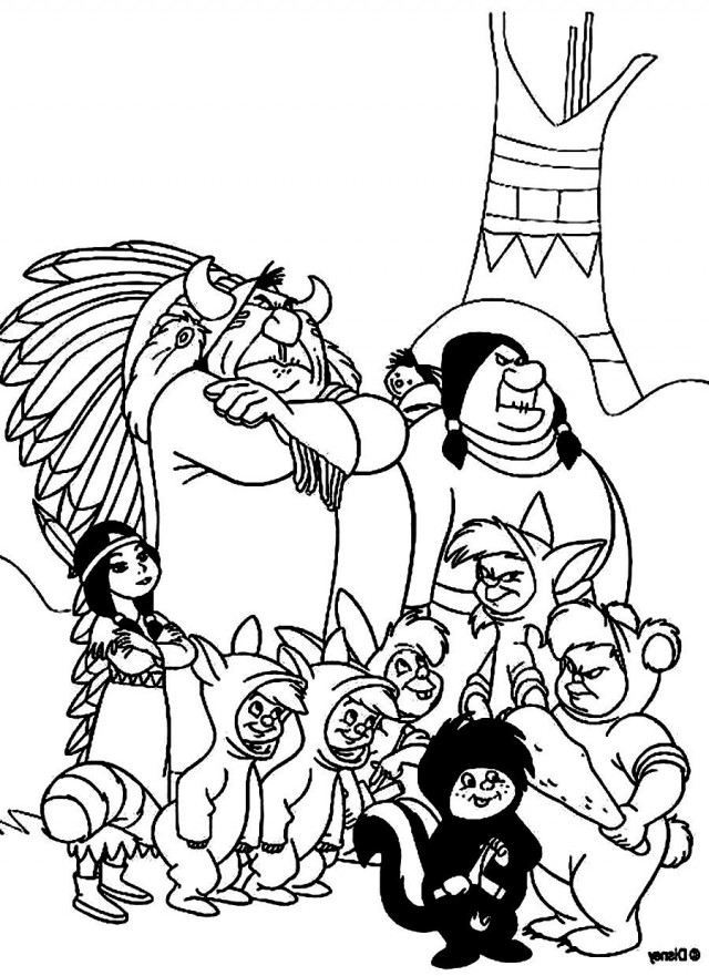 Download The Indians And Bunnies Peter Pan Story Coloring Page Or 