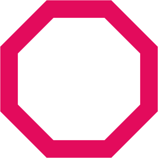 Raspberry red octagon outline icon