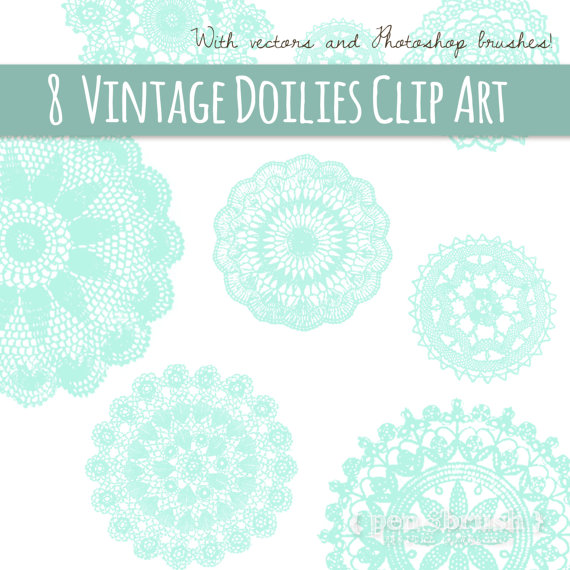 Doily Clip Art Set // Beautiful Vintage Lace by thePENandBRUSH