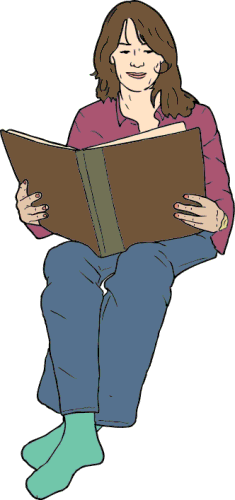 Woman Reading Book Clipart 