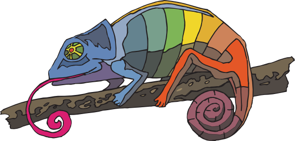 Rainbow Chameleon Clip Art