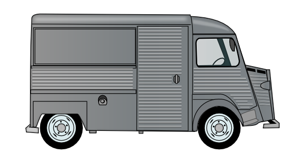 Gray Cargo Van Clip Art