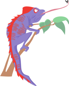 Purple And Red Chameleon Clip Art
