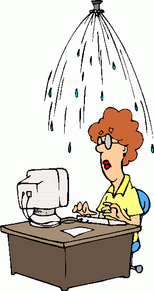 woman under sprinkler clipart