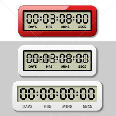 Vector Lcd Counter Countdown Timer stock vector