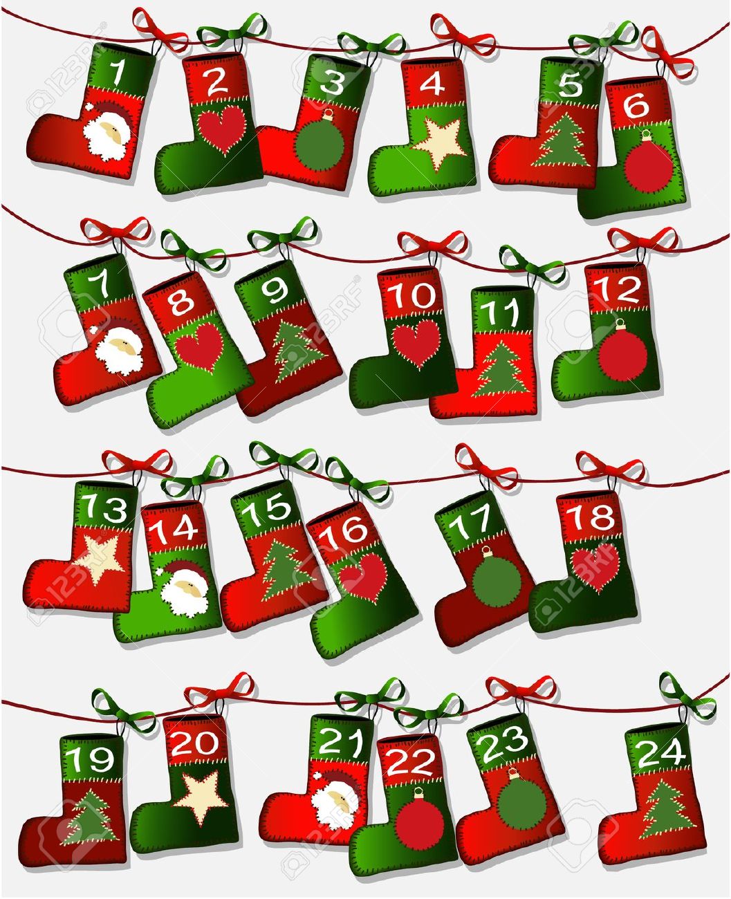 2016 Christmas Countdown Calendar Clipart