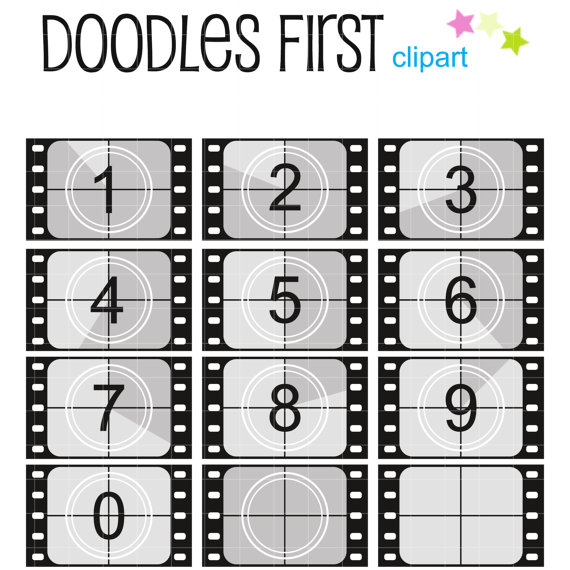 Movie Countdown Clip Art for Scrapbooking Card by DoodlesFirst