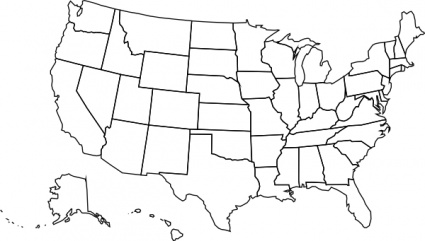 Printable Blank Us Map With State Outlines 