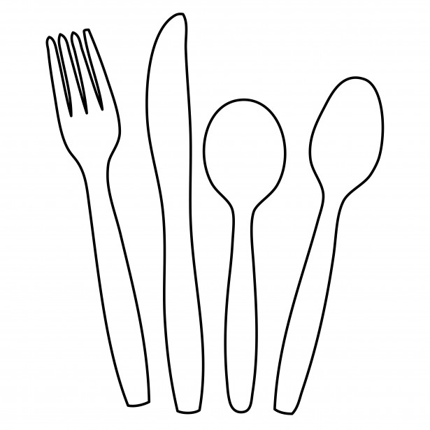 Cutlery Outline Clipart Free Stock Photo