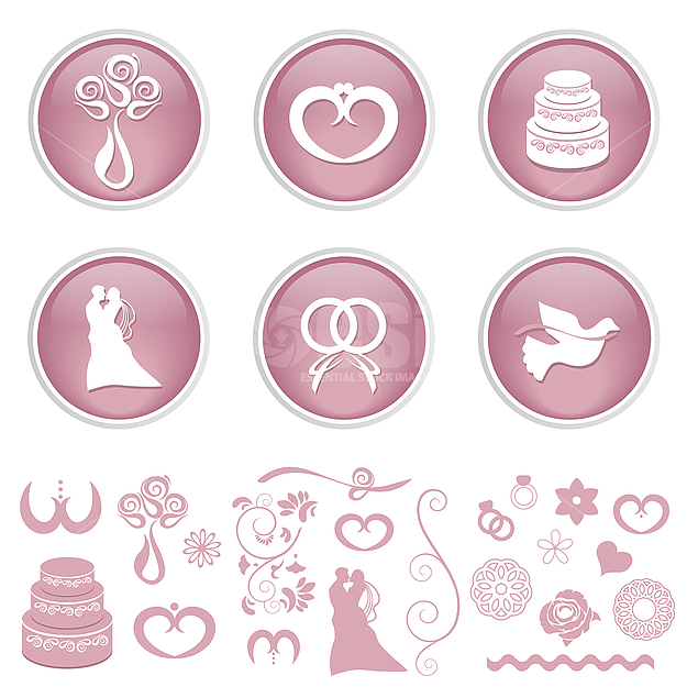Wedding Icon Sets, Logo Elements, , Clipart  Essential Stock