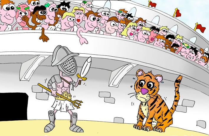 Gladiator vs Tiger