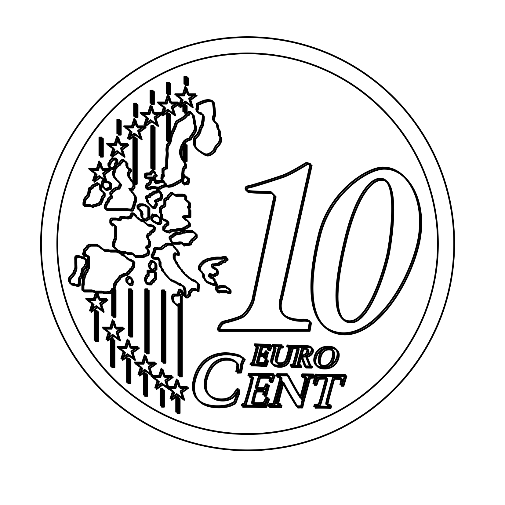 Евро раскраска для детей