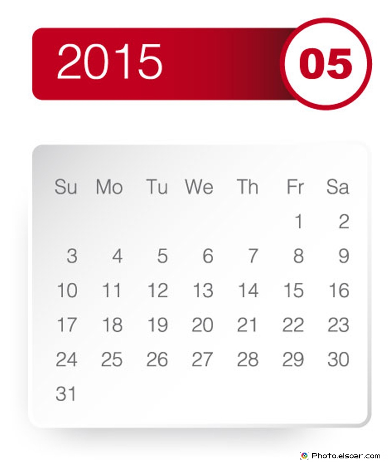 Calendar 2015 Monthly Template from clipart-library.com