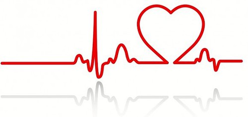 Heart With Heart Beat Logo Clipart