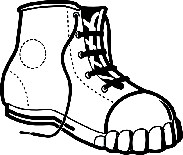 free black and white clip art shoes - photo #14