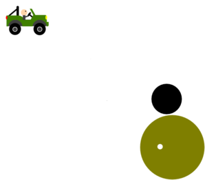Green Jeep With Man Clip Art