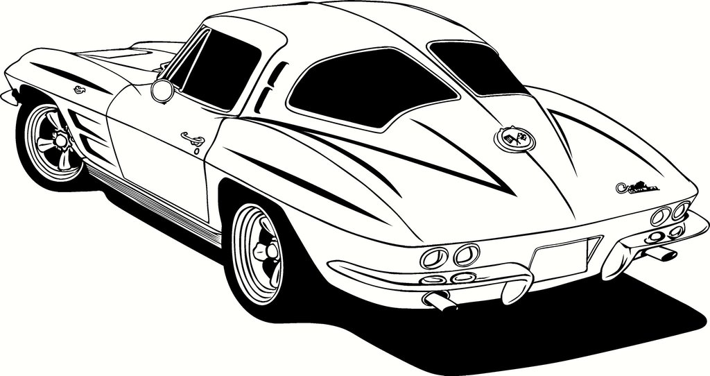 1963 Chevrolet Corvette Sting Ray Vinyl Cut Out Decal, Sticker