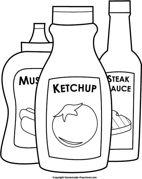 ketchup clipart black and white - Clip Art Library
