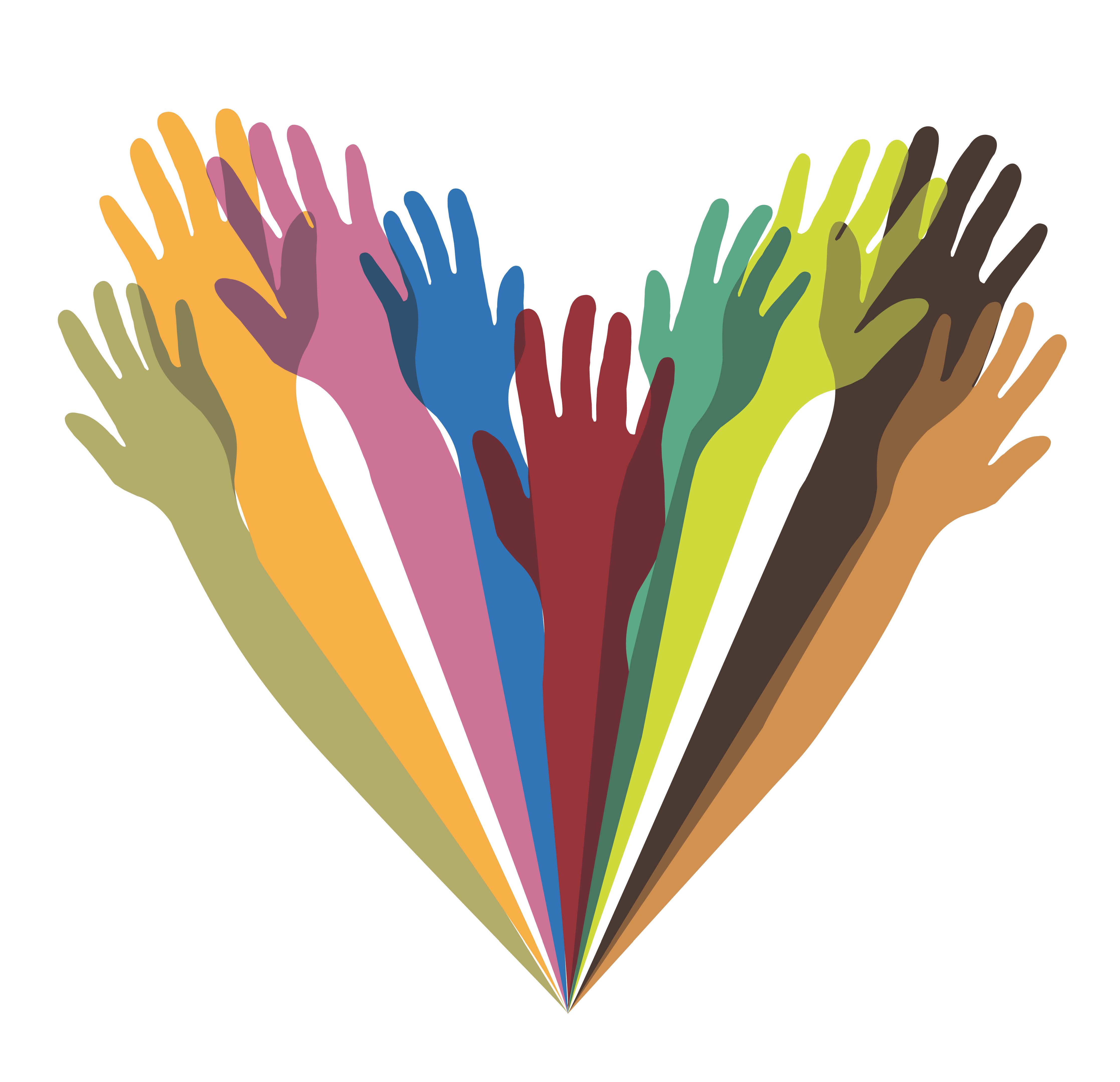 images of diverse hands clipart