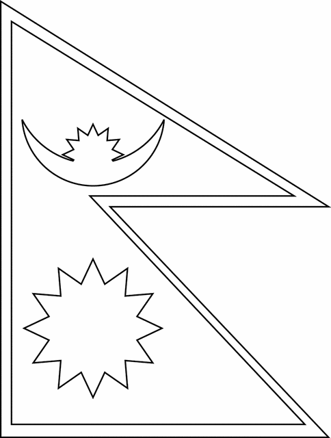 Nepal Flag Coloring Pages Clip Art Library