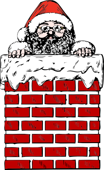 Santa In A Chimney clip art Free Vector / 4Vector
