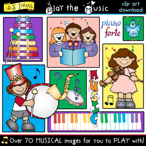 Cute clip art, borders &, sayings for making music by DJ Inkers 