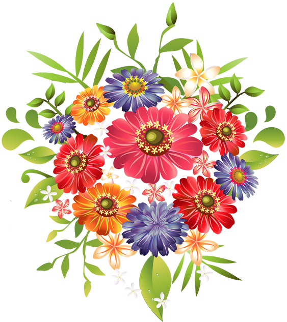 A Bouquet of Summer Flowers Clip Art