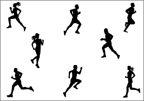 Marathon Running Silhouette Vector GraphicsSilhouette Clip Art